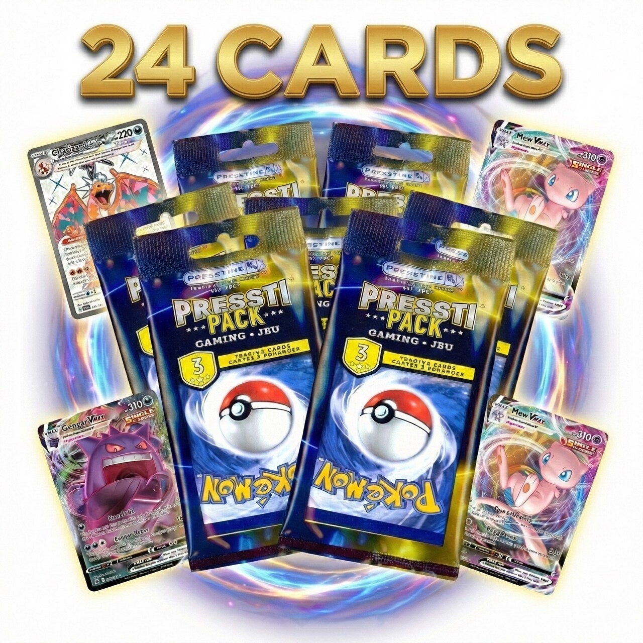 Pack of 8 Presstine Pokemon Presstipack 3-Card Packs - 24 Cards Total